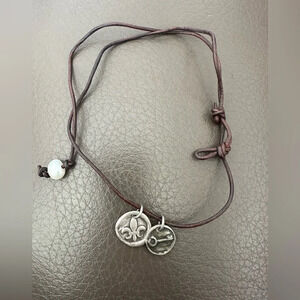 Unique Arty Vintage Fleur De Lis Necklace